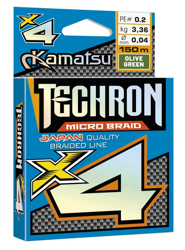 KAMATSU Techron Micro Braid X4 Olive Green 0.10/150m PE 0.6