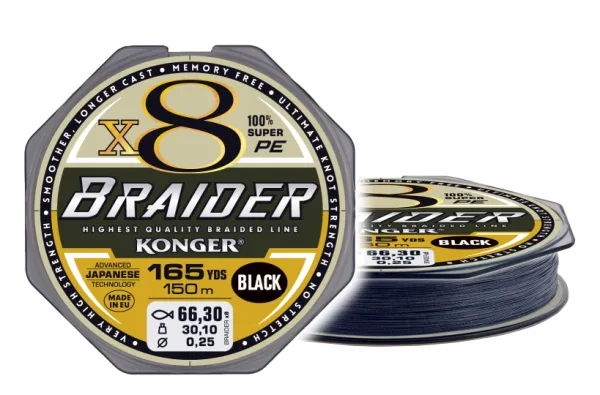 KONGER Braider X8 Black 0.25/150m