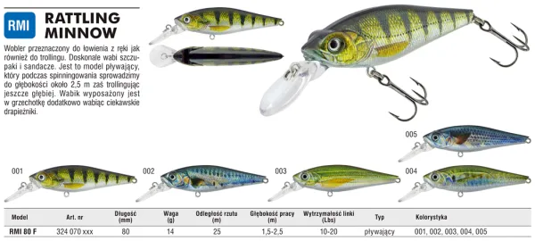 KAMATSU Rattling Minnow 80F Real Perch