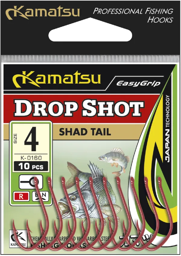 KAMATSU Kamatsu Drop Shot Shad Tail 1 Czarny Nikiel Oczko