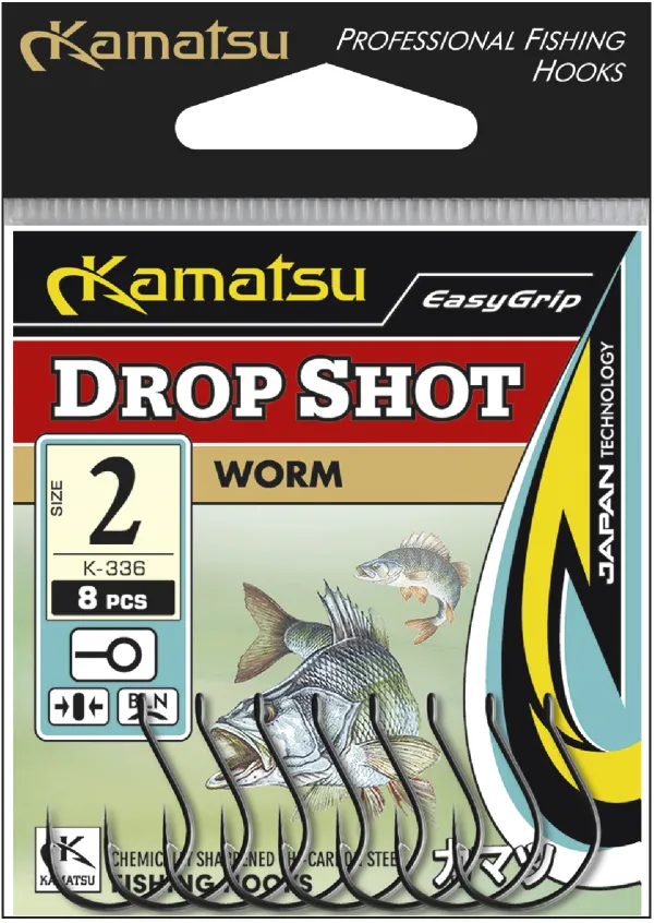 KAMATSU Kamatsu Worm Drop Shot 1 Black Nickel Ringed