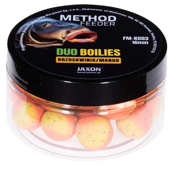 JAXON DUO-BOILIES METHOD FEEDER PEACH/MANGO 5x40g 16mm