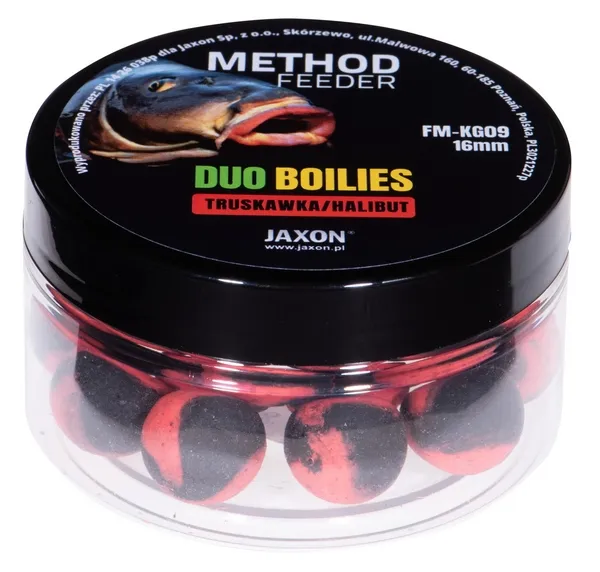 JAXON DUO-BOILIES METHOD FEEDER STRAWBERRY/HALIBUT 5x40g 16mm